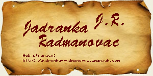 Jadranka Radmanovac vizit kartica